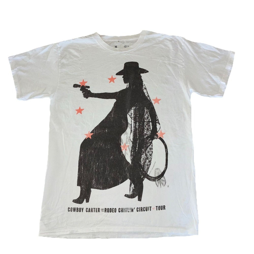 Beyonce Most‎ Wanted Tee M White Cowboy Carter Tour 2025 Merch NEW *spots
